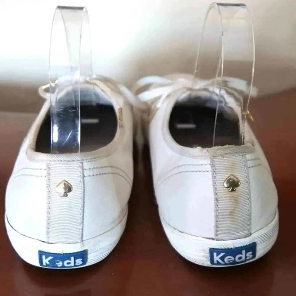 Keds Kate Spade Women’s White Leather Lace up Sneakers Woman’s Sz 9.5‎